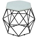 Ver imagem 1 de Puff Decorativo Aramado Preto Six Linho Cinza