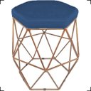 Ver imagem 2 de Puff Decorativo Aramado Bronze Six Suede Azul Marinho