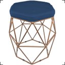 Ver imagem 3 de Puff Decorativo Aramado Bronze Six Suede Azul Marinho