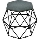 Ver imagem 1 de Puff Decorativo Aramado Preto Six Linho Chumbo