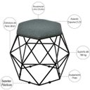 Ver imagem 4 de Puff Decorativo Aramado Preto Six Linho Chumbo