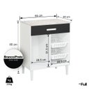 Ver imagem 4 de Balcão Armário Microondas Forno Fruteira Multiuso Branco/preto
