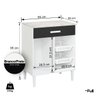 Balcão Armário Microondas Forno Fruteira Multiuso Branco/preto - 4