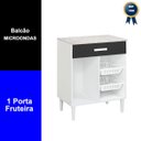 Ver imagem 3 de Balcão Armário Microondas Forno Fruteira Multiuso Branco/preto