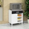 Balcão Armário Microondas Forno Fruteira Multiuso Branco/preto - 1