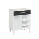 Ver imagem 2 de Balcão Armário Microondas Forno Fruteira Multiuso Branco/preto