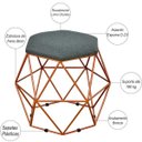 Ver imagem 4 de Puff Decorativo Aramado Bronze Six Linho Chumbo