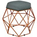 Ver imagem 1 de Puff Decorativo Aramado Bronze Six Linho Chumbo