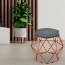 Ver imagem 2 de Puff Decorativo Aramado Bronze Six Linho Chumbo