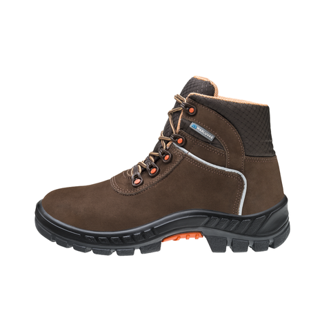 Botina Bota Sapato Premier Couro Nobuck Marrom C/ Biqueira Pvc Marluvas 44