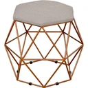Ver imagem 1 de Puff Decorativo Aramado Bronze Six Linho Bege