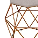 Ver imagem 3 de Puff Decorativo Aramado Bronze Six Linho Bege