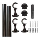 Ver imagem 2 de Kit Varão 2,5m para Cortinas 19mm Tabaco