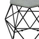 Ver imagem 5 de Kit 3 Puffs Decorativo Aramado Preto Six Linho Cinza Escuro