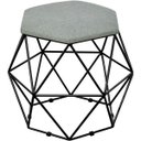 Ver imagem 1 de Puff Decorativo Aramado Preto Six Linho Cinza Escuro