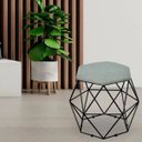 Ver imagem 2 de Puff Decorativo Aramado Preto Six Linho Cinza Escuro