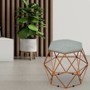 Ver imagem 2 de Kit 3 Puffs Decorativo Aramado Bronze Six Linho Cinza Escuro