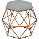 Ver imagem 4 de Kit 3 Puffs Decorativo Aramado Bronze Six Linho Cinza Escuro