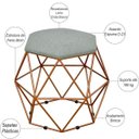 Ver imagem 3 de Kit 2 Puffs Decorativo Aramado Bronze Six Linho Cinza Escuro