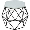 Ver imagem 4 de Kit 3 Puffs Decorativo Aramado Preto Six Linho Cinza