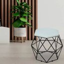Ver imagem 2 de Kit 2 Puffs Decorativo Aramado Preto Six Linho Cinza