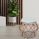 Ver imagem 2 de Kit 2 Puffs Decorativo Aramado Bronze Six Linho Cinza