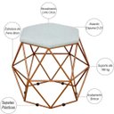 Ver imagem 3 de Kit 2 Puffs Decorativo Aramado Bronze Six Linho Cinza