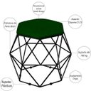 Ver imagem 3 de Kit 3 Puffs Decorativo Aramado Preto Six Suede Verde Musgo