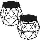 Ver imagem 1 de Kit 2 Puffs Decorativo Aramado Preto Six Suede Preto