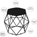 Ver imagem 3 de Kit 2 Puffs Decorativo Aramado Preto Six Suede Preto