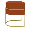 Ver imagem 3 de Poltrona Reforçada Decorativa Sala Nayara Base Ferro Dourado Suede Terracota