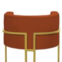 Ver imagem 2 de Poltrona Reforçada Decorativa Sala Nayara Base Ferro Dourado Suede Terracota