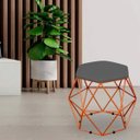Ver imagem 2 de Kit 2 Puffs Decorativo Aramado Bronze Six Suede Cinza
