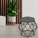 Ver imagem 2 de Kit 3 Puffs Decorativo Aramado Preto Six Suede Cinza