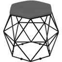 Ver imagem 4 de Kit 3 Puffs Decorativo Aramado Preto Six Suede Cinza