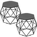 Ver imagem 1 de Kit 2 Puffs Decorativo Aramado Preto Six Suede Cinza