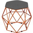 Ver imagem 4 de Kit 3 Puffs Decorativo Aramado Bronze Six Suede Cinza