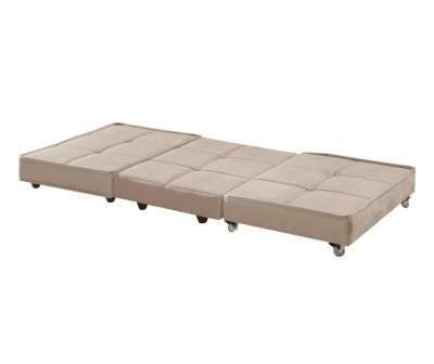 Puff Cama Solteiro Dobravel com Rodízios Lindecor Cor Marfim - 3