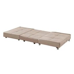 Puff Cama Solteiro Dobravel com Rodízios Lindecor Cor Marfim - 3