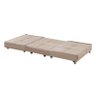 Puff Cama Solteiro Dobravel com Rodízios Lindecor Cor Marfim - 3