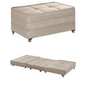 Ver imagem 1 de Puff Cama Solteiro Dobravel com Rodízios Lindecor Cor Marfim