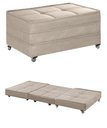 Ver imagem 1 de Puff Cama Solteiro Dobravel com Rodízios Lindecor Cor Marfim