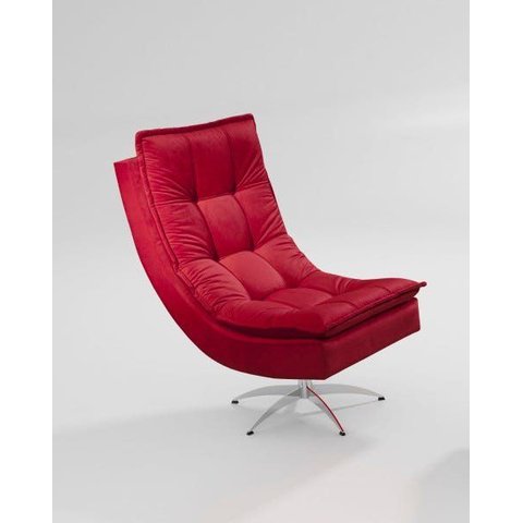 Poltrona Decorativa Giratória Lindecor Veneza Vermelho