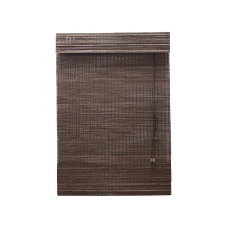 Persiana Bambu Romana Tabaco 80 (L) X 220 (A) cm Cortina Madeira C/ Bandô 0,80 x 2,20 Marrom Escuro