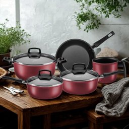 Conjunto de Panelas Antiaderente 5 Pçs Cereja Safira Mta - 2