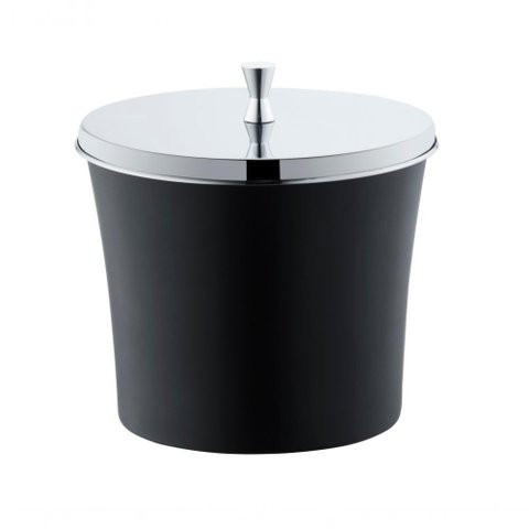 Lixeira de Pia Preto Tampa Cromada 3l com Aro Interno Casa