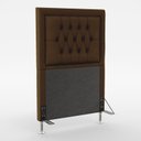 Ver imagem 2 de Kit Cabeceira Decorativa Para Cama Box Antares e Calçadeira Sagitarius 90 Cama Solteiro Couro Artifi