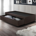 Ver imagem 5 de Base Box Cama Solteirão com Gaveta Sapateira para Colchão 96x203cm Courino Linho