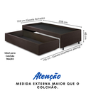 Ver imagem 4 de Base Box Cama Solteirão com Gaveta Sapateira para Colchão 96x203cm Courino Linho