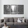 Quadro Cidade de Nova York Preto e Branco Para Escritório Quarto Com Moldura - 1
